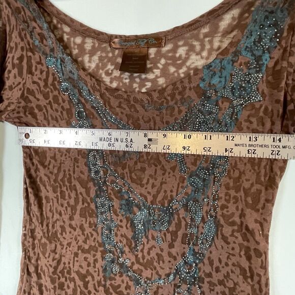 Cowgirl Tuff Co VTG Burnout L/S Top Womens SIZE MEDIUM Shirt Western Y2k Rodeo - Picture 7 of 10